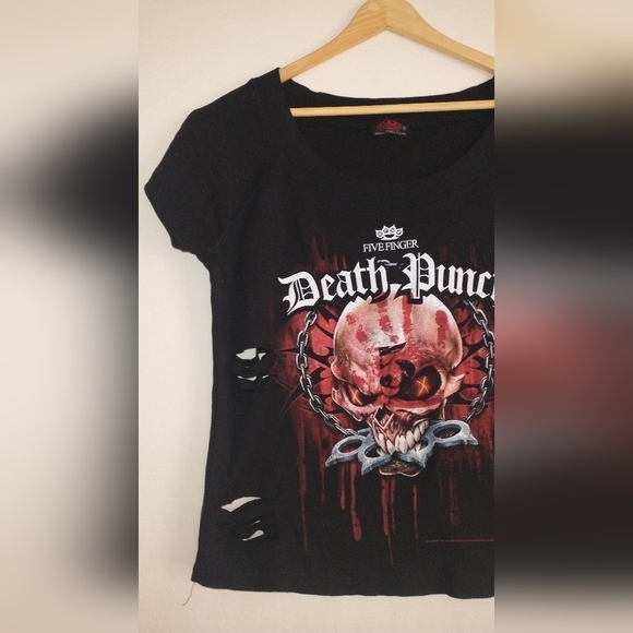 Five Finger Death Punch Metal Music Hardcore Distressed Top Size XL - Picture 2 of 4